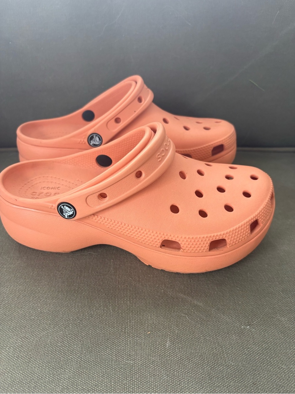 CROCS Women’s Platform Clog - Coral Orange - Picture 4 of 6